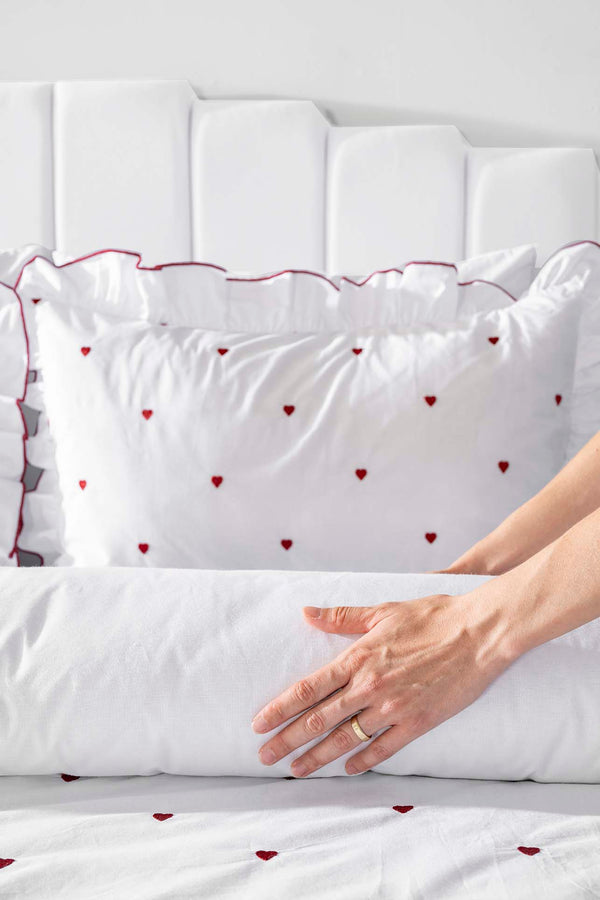 Luva Red Heart Embroidered Double Duvet Cover Set – 100% Cotton