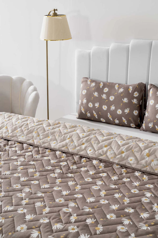 Brown Daisy Outlet Single Quilted Bedspread & Coverlet – Cotton