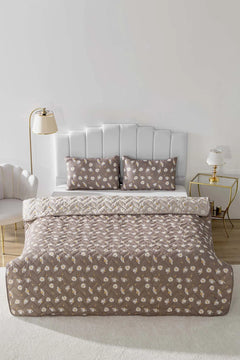 Brown Daisy Single Quilted Bedspread & Coverlet – Cotton