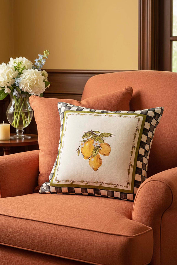 Linda Lemon Pattern Cushion Cover 45x45 cm