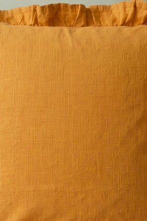Orange Ruffled Decorative Cushion Cover