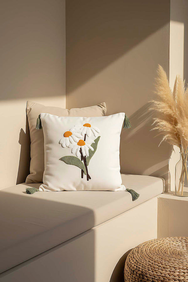 Bohemian Daisy Branch Punch Decorative Cushion Cover