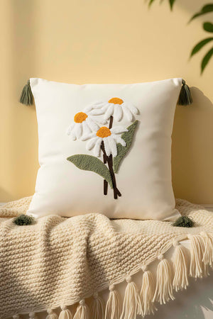Bohemian Daisy Branch Punch Decorative Cushion Cover