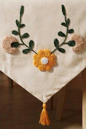 Yellow Daisy Punch Embroidered Table Runner 35x140 cm