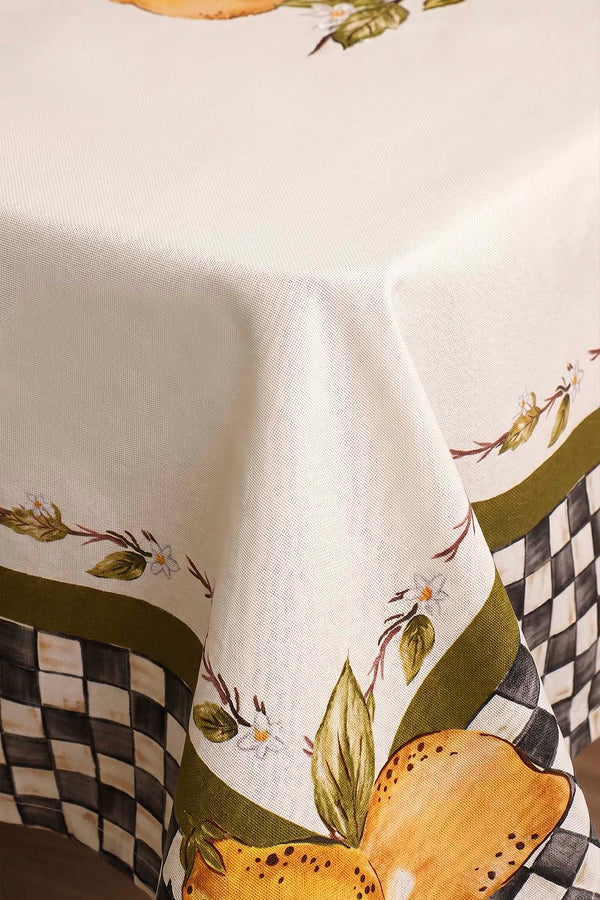 Linda Lemon Patterned Tablecloth 140x220 cm