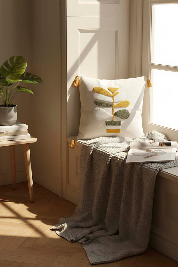 Potted Plant Pattern Punch Decorative Cushion Cover