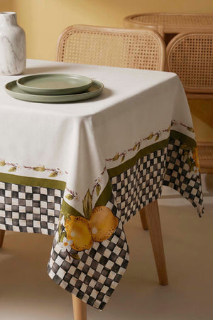 Linda Lemon Patterned Tablecloth 140x220 cm