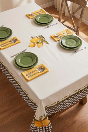 Linda Lemon Patterned Tablecloth 140x220 cm