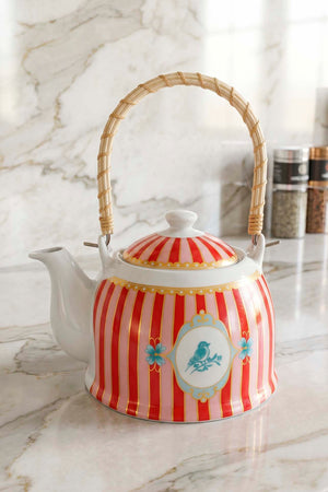 Bellisima Porcelain Teapot with Woven Handle