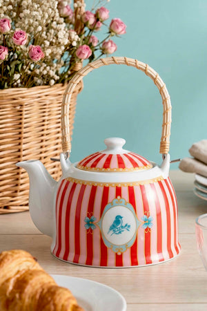 Bellisima Porcelain Teapot with Woven Handle
