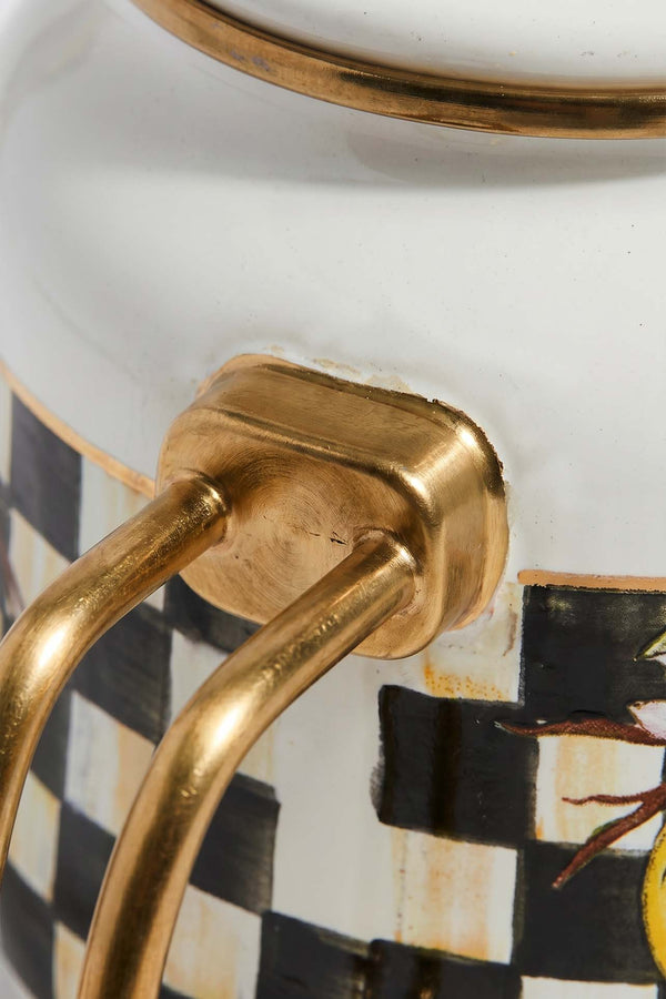 Linda Lemon Patterned Enamel Teapot
