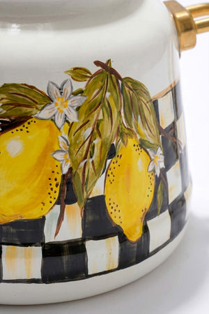 Linda Lemon Patterned Enamel Teapot