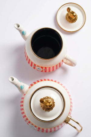 Bellisima Bird Pattern Enamel Teapot Set