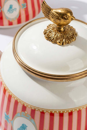 Bellisima Bird Pattern Enamel Teapot Set