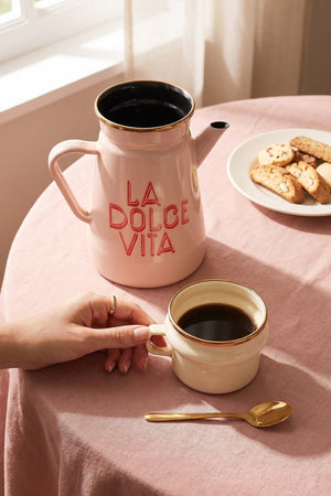 Dolce Vita Enamel Pitcher with Glass