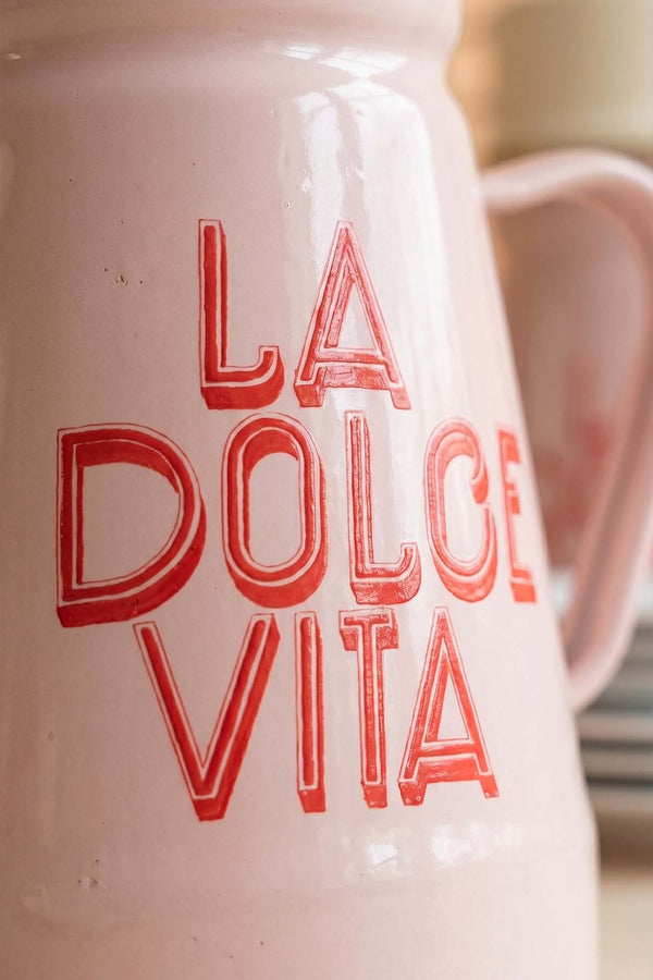Dolce Vita Enamel Pitcher with Glass