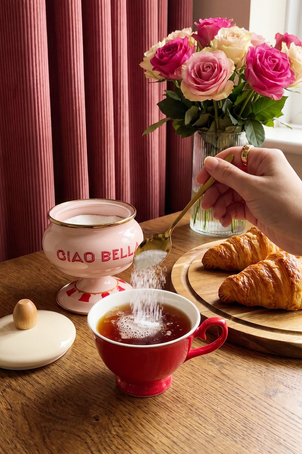 Ciao Bella Pedestal Enamel Sugar Bowl
