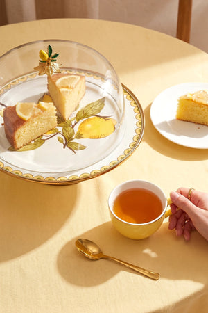 Linda Lemon Pattern Enamel Cake Dome