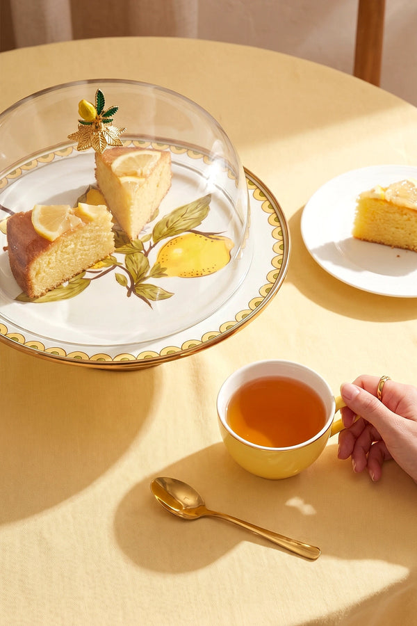 Linda Lemon Pattern Enamel Cake Dome
