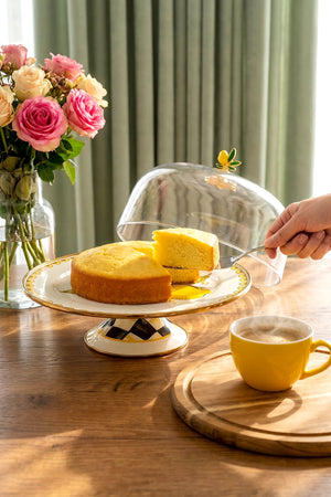 Linda Lemon Pattern Enamel Cake Dome