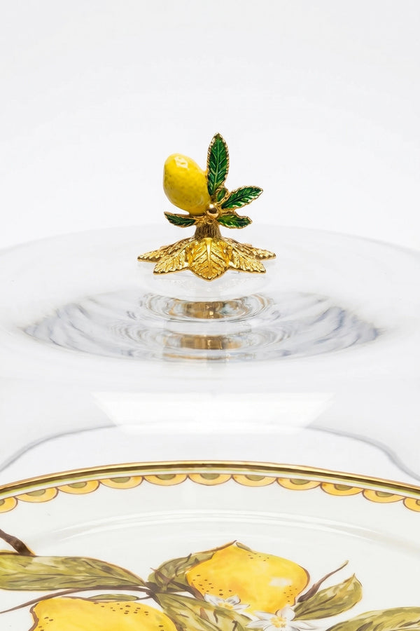 Linda Lemon Pattern Enamel Cake Dome
