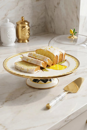 Linda Lemon Pattern Enamel Cake Dome