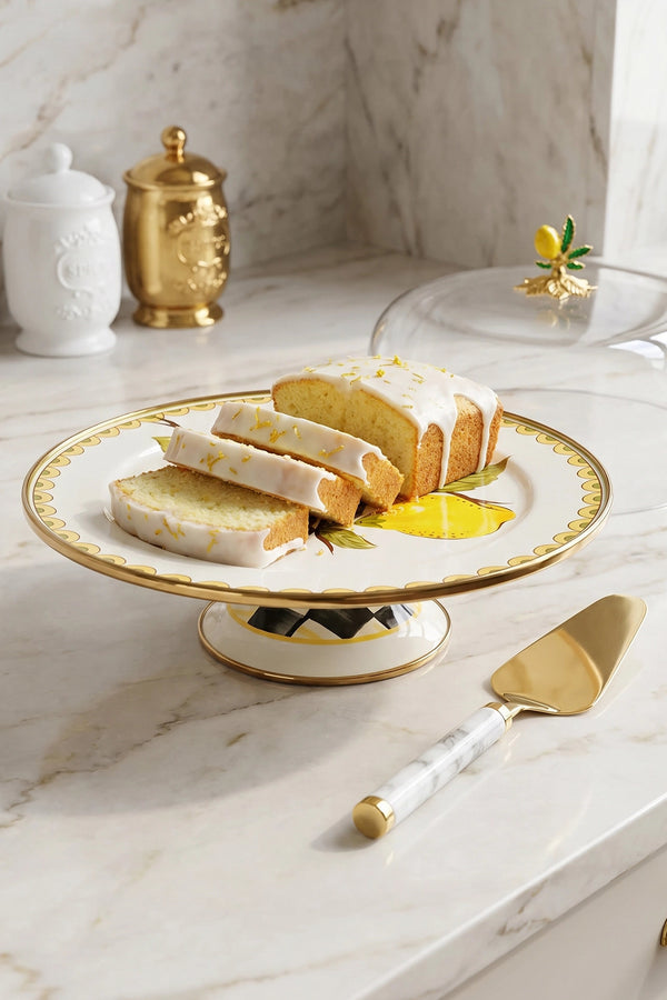 Linda Lemon Pattern Enamel Cake Dome