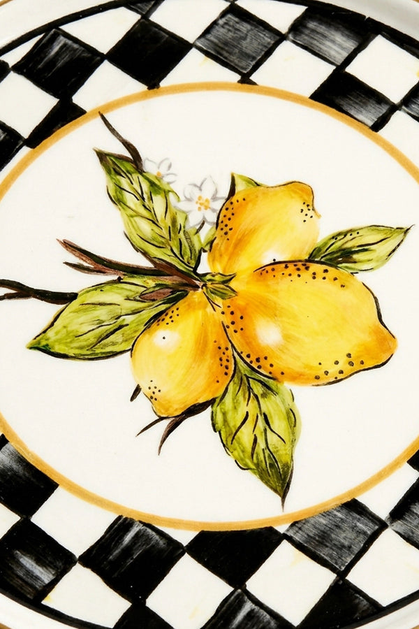 Linda Lemon Pattern 6-Piece Dessert Plate Set