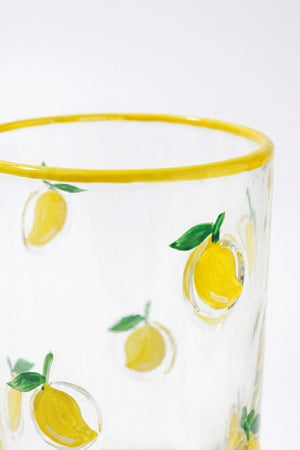 Linda Lemon Pattern 2-Piece Glass Tumbler Set