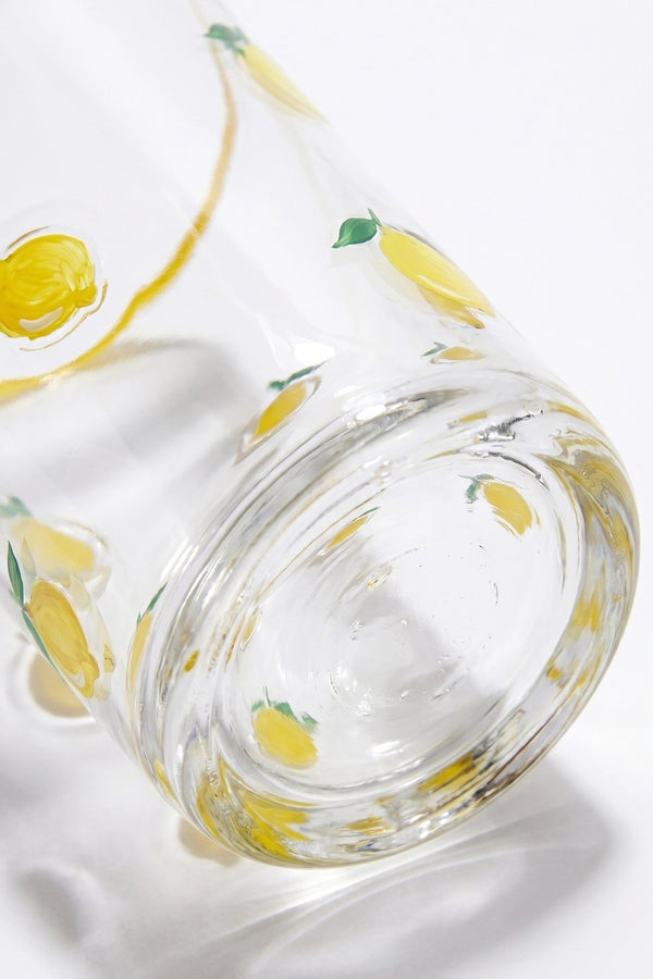 Linda Lemon Pattern 2-Piece Glass Tumbler Set