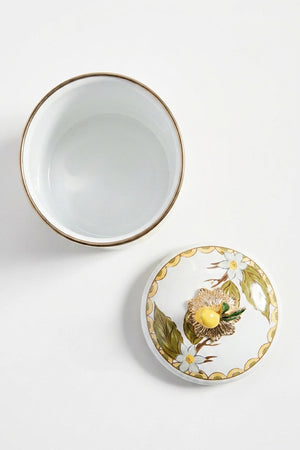 Linda Lemon Pattern Enamel Storage Jar