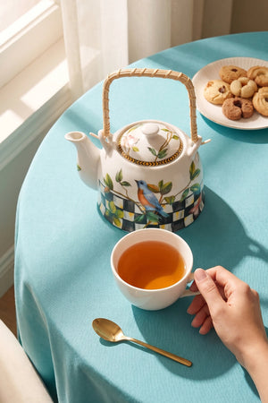 Paradise Porcelain Teapot with Woven Handle