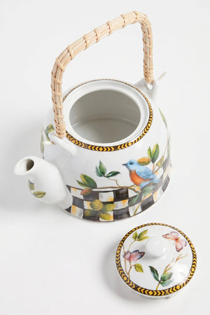Paradise Porcelain Teapot with Woven Handle