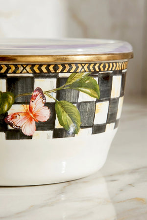 Paradise Butterfly Pattern 3-Piece Enamel Storage Container Set