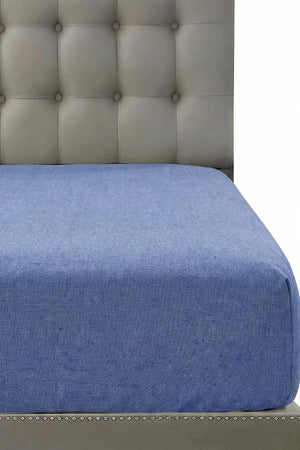 Blue Cotton Double Fitted Bedsheet 160x200 cm