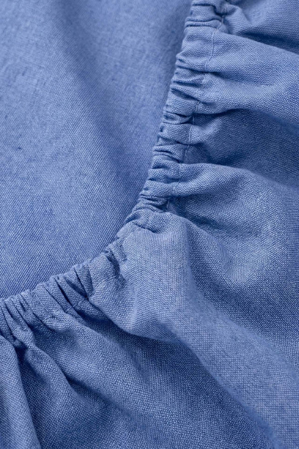 Blue Cotton Double Fitted Bedsheet 160x200 cm