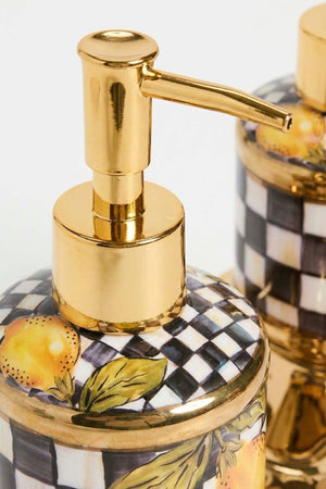 Linda Lemon Pattern Porcelain Soap Dispenser