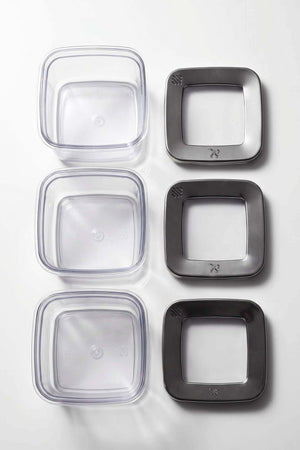 Anthracite Vacuum-Sealed Airtight 3-Piece Storage Container Set – 500 Ml