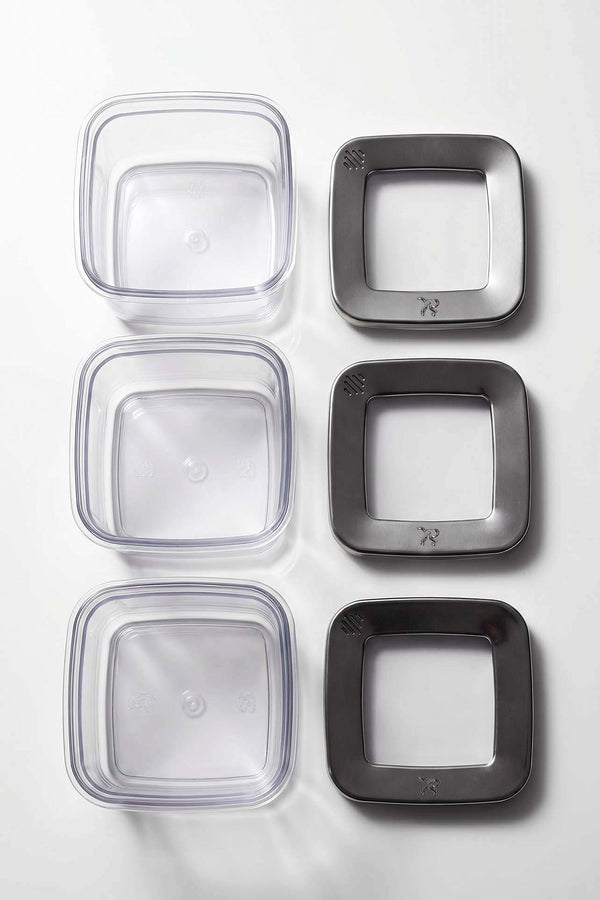 Anthracite Vacuum-Sealed Airtight 3-Piece Storage Container Set – 500 Ml