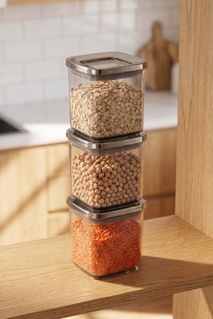 Anthracite Vacuum Airtight 3-Piece Food Storage Container Set – 700 Ml