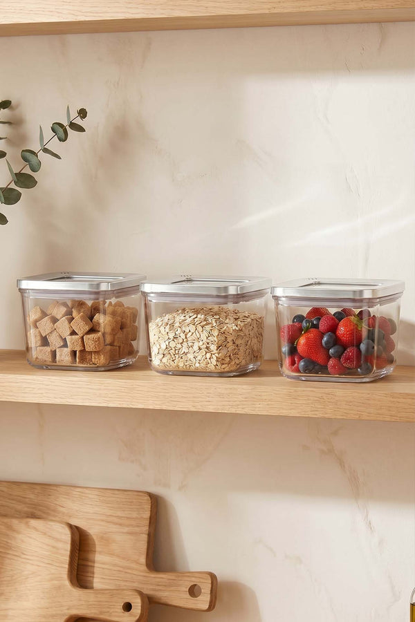 Silver Vacuum Airtight 3-Piece Food Storage Container Set – 500 Ml