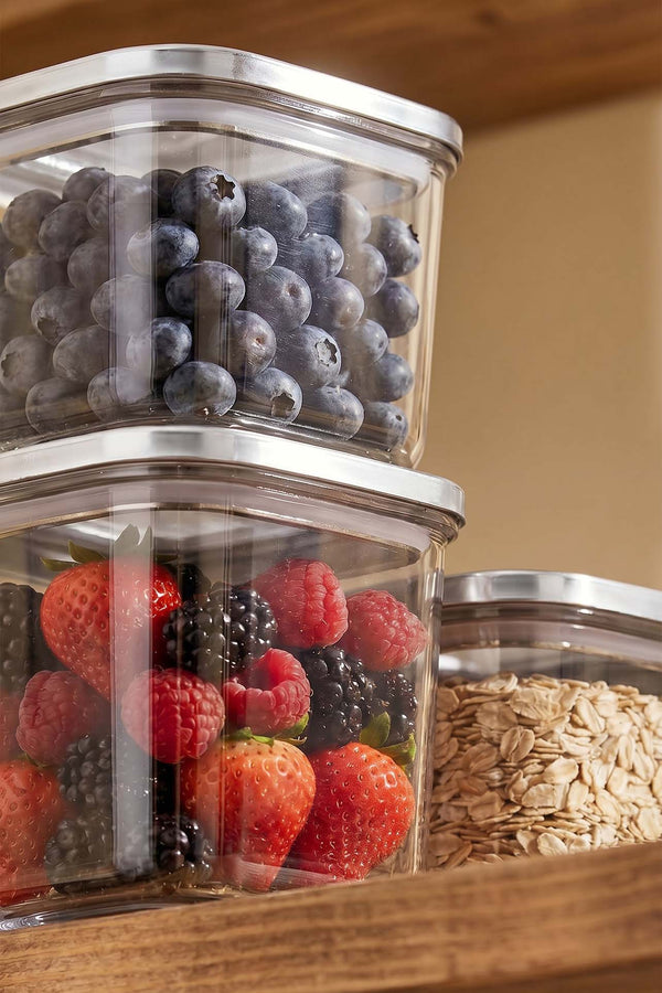 Silver Vacuum Airtight 3-Piece Food Storage Container Set – 500 Ml