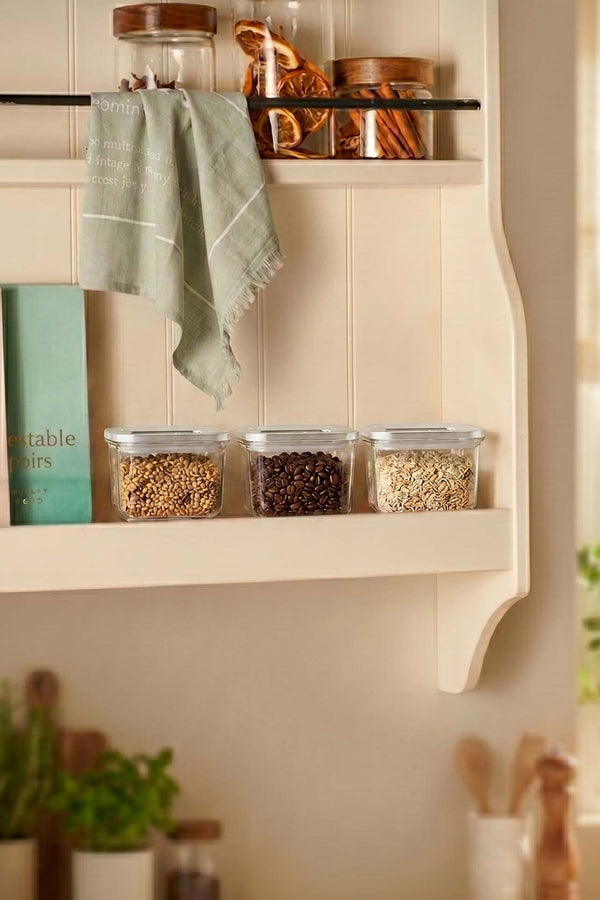 Silver Vacuum Airtight 3-Piece Food Storage Container Set – 700 Ml