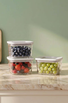 White Vacuum Airtight 3-Piece Food Storage Container Set – 500 Ml