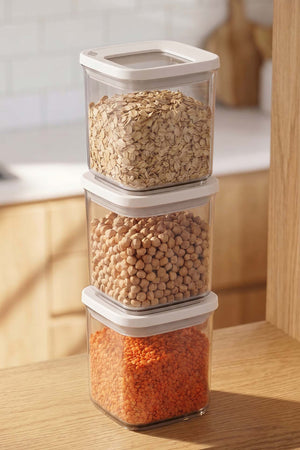 White Vacuum Airtight 3-Piece Food Storage Container Set – 700 Ml