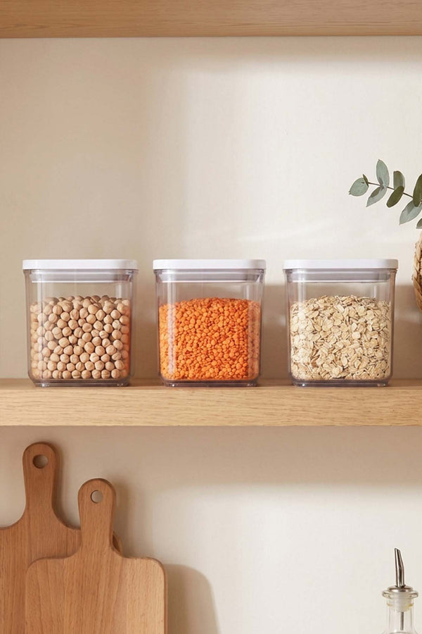White Vacuum Airtight 3-Piece Food Storage Container Set – 700 Ml