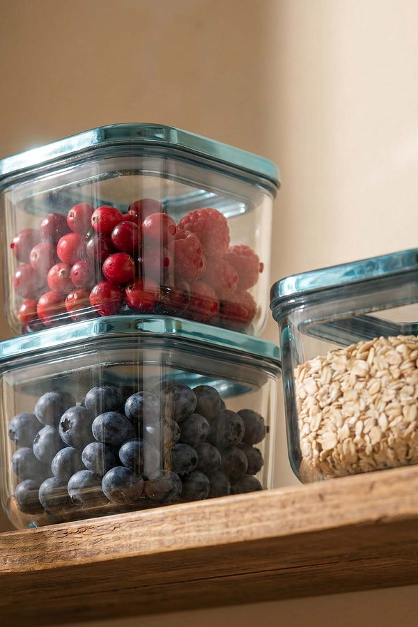 Blue Vacuum Airtight 3-Piece Food Storage Container Set – 500 Ml