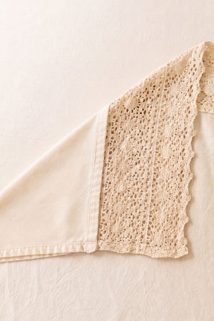 Cream Lacy Cotton Lace Runner 40X150 Cm