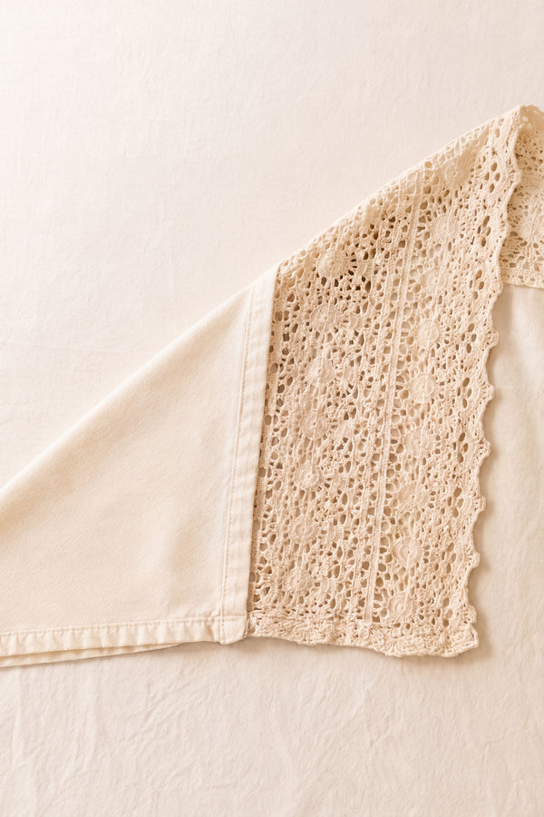 Cream Lacy Cotton Lace Runner 40X150 Cm