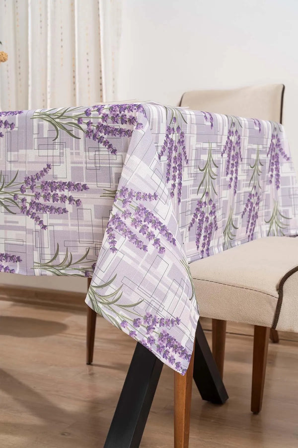 Lavender Patterned Tablecloth, Table Linen, Picnic Cloth